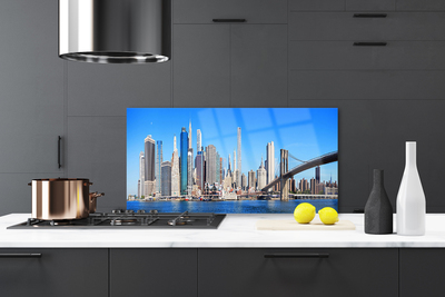 Panel Kuchenny Sylwetka Mostu Nad Rzeką