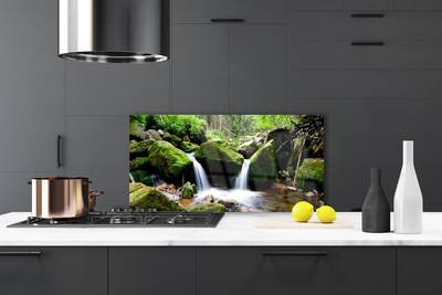 Szkło Ozdobne do Kuchni Woda Płynąca Po Skałach