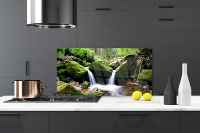 Szkło Ozdobne do Kuchni Woda Płynąca Po Skałach