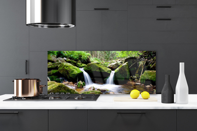 Szkło Ozdobne do Kuchni Woda Płynąca Po Skałach