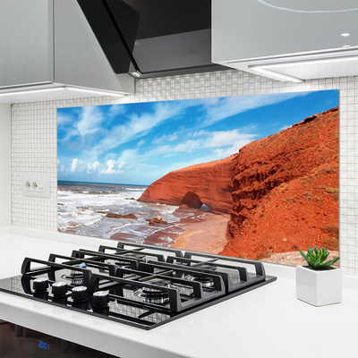 Szkło do Kuchni na Ścianę Zachód Słońca Nad Horyzontem