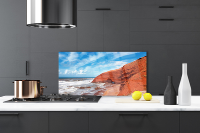 Szkło do Kuchni na Ścianę Zachód Słońca Nad Horyzontem