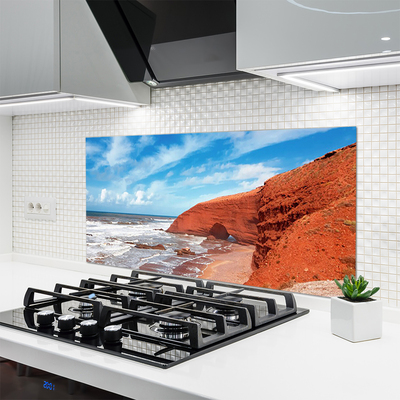 Szkło do Kuchni na Ścianę Zachód Słońca Nad Horyzontem