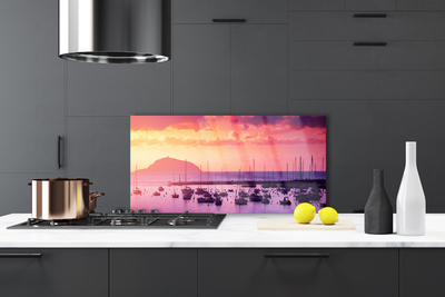 Panel Szklany do Kuchni Morski Horyzont W Błękicie