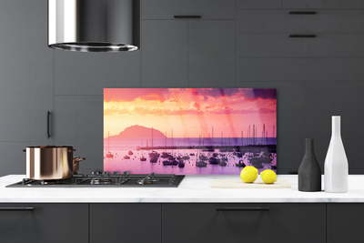 Panel Szklany do Kuchni Morski Horyzont W Błękicie