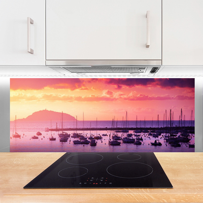 Panel Szklany do Kuchni Morski Horyzont W Błękicie