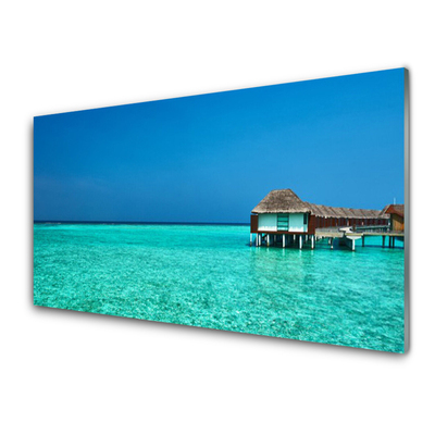 Panel Szklany do Kuchni Krystaliczna Woda I Niebo