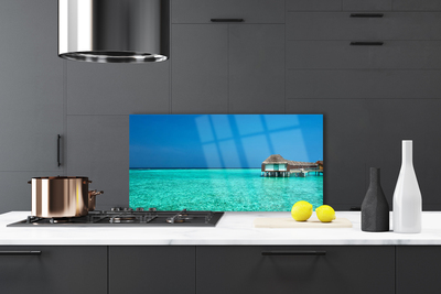 Panel Szklany do Kuchni Krystaliczna Woda I Niebo