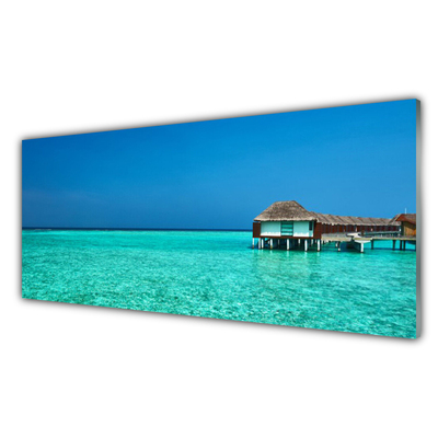 Panel Szklany do Kuchni Krystaliczna Woda I Niebo