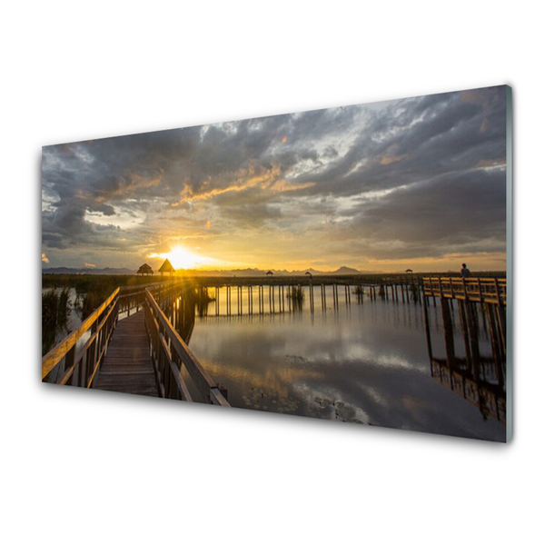 Panel Szklany do Kuchni Nowoczesny Most Nad Cieśniną