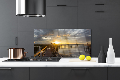 Panel Szklany do Kuchni Nowoczesny Most Nad Cieśniną