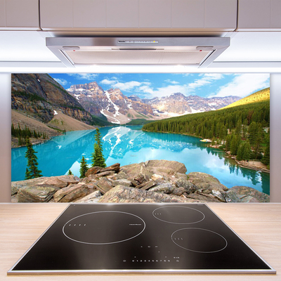 Panel Szklany do Kuchni Górska Panorama Z Jeziorem