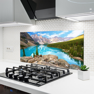 Panel Szklany do Kuchni Górska Panorama Z Jeziorem