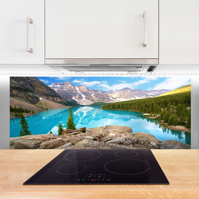Panel Szklany do Kuchni Górska Panorama Z Jeziorem