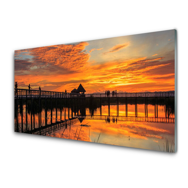 Szkło Dekoracyjne do Kuchni Most Wiszący Nad Oceanem