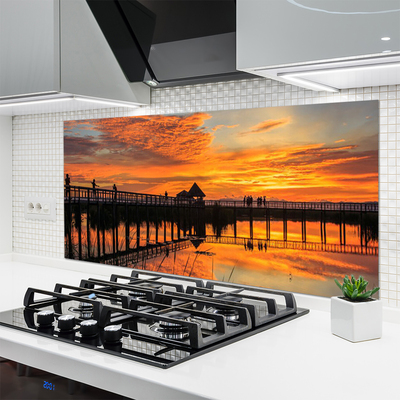 Szkło Dekoracyjne do Kuchni Most Wiszący Nad Oceanem