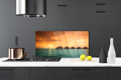 Dekor Szklany do Kuchni Słoneczny Blask Na Morzu