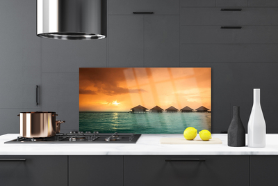 Dekor Szklany do Kuchni Słoneczny Blask Na Morzu