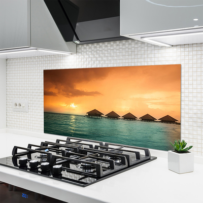 Dekor Szklany do Kuchni Słoneczny Blask Na Morzu