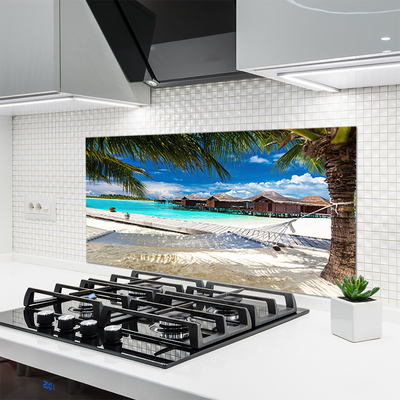 Szkło do Kuchni na Ścianę Lazurowe Wybrzeże Oceanu