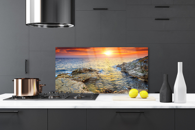 Szkło do Kuchni na Ścianę Odblask Słońca Na Falach