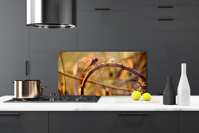 Szkło Ozdobne do Kuchni Ważka Na Roślinie