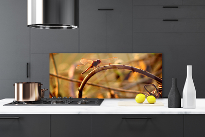 Szkło Ozdobne do Kuchni Ważka Na Roślinie