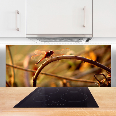 Szkło Ozdobne do Kuchni Ważka Na Roślinie