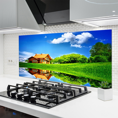 Szkło Ozdobne do Kuchni Domek Nad Cichym Jeziorem