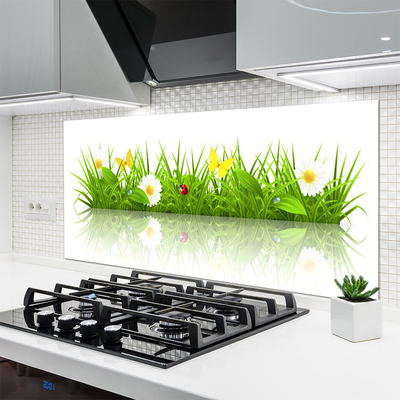 Panel Szklany do Kuchni Zielona Świeżość Trawy