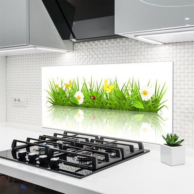 Panel Szklany do Kuchni Zielona Świeżość Trawy