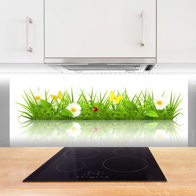 Panel Szklany do Kuchni Zielona Świeżość Trawy