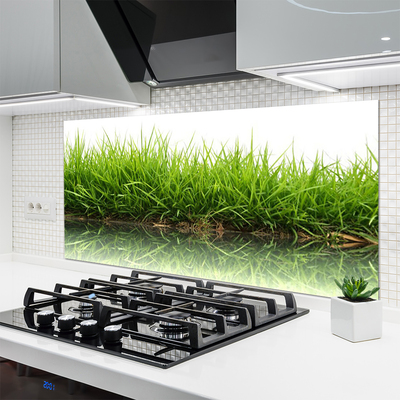Szkło do Kuchni na Ścianę Świeżość Trawy Nad Wodą