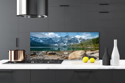 Szkło do Kuchni na Ścianę Górska Panorama Z Jeziorem