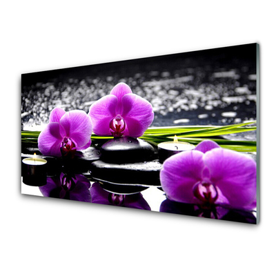 Szkło do Kuchni na Ścianę Egzotyczny Kwiat Orchidei
