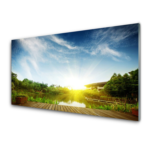 Szkło Dekoracyjne do Kuchni Spokojna Tafla Jeziora