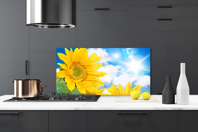 Szkło nad Blatem Kwiatowy Ornament Ścienny