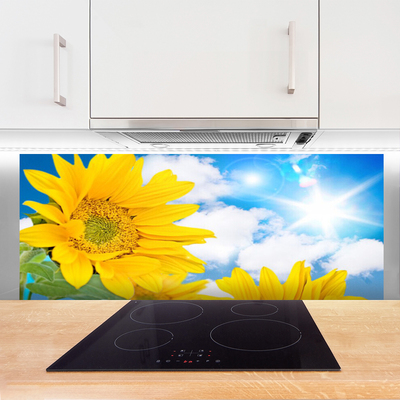 Szkło nad Blatem Kwiatowy Ornament Ścienny