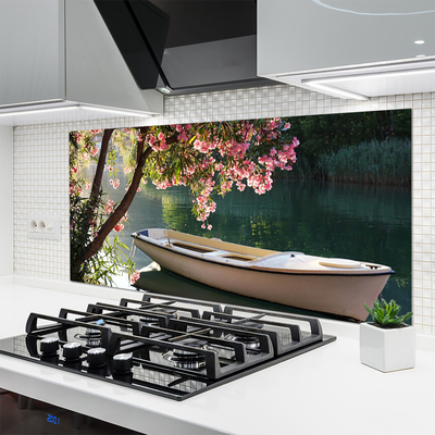 Szkło Ozdobne do Kuchni Łódka Pod Rozłożystym Drzewem