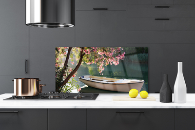 Szkło Ozdobne do Kuchni Łódka Pod Rozłożystym Drzewem