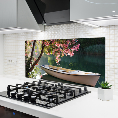 Szkło Ozdobne do Kuchni Łódka Pod Rozłożystym Drzewem