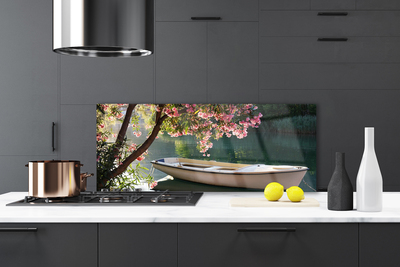 Szkło Ozdobne do Kuchni Łódka Pod Rozłożystym Drzewem