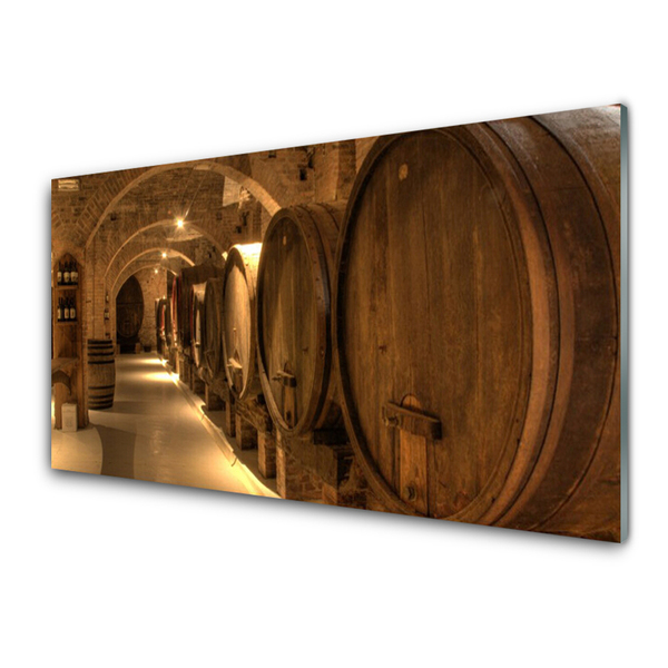 Panel nad blat kuchenny Drewniane Beczki W Starym Stylu