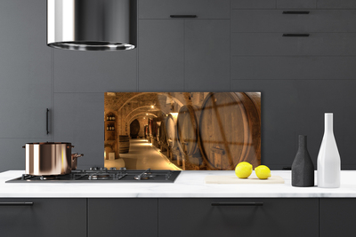 Panel nad blat kuchenny Drewniane Beczki W Starym Stylu
