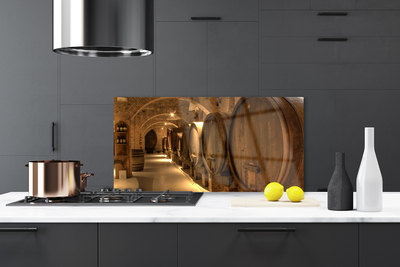Panel nad blat kuchenny Drewniane Beczki W Starym Stylu