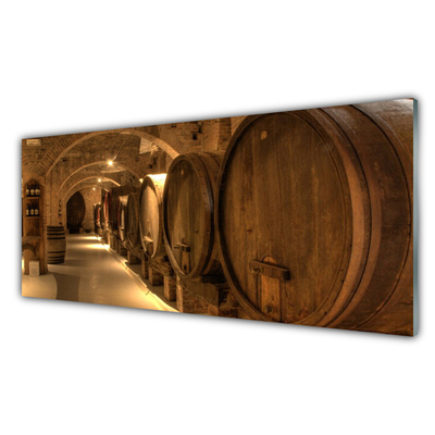 Panel nad blat kuchenny Drewniane Beczki W Starym Stylu