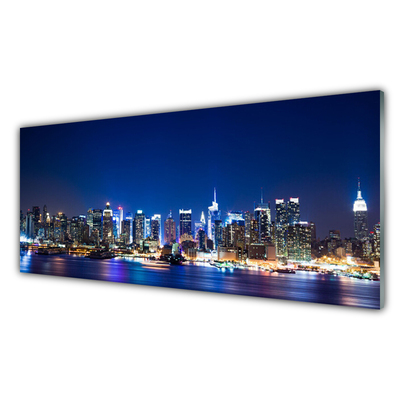 Panel Szklany do Kuchni Wieczorne Światła Miasta