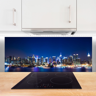 Panel Szklany do Kuchni Wieczorne Światła Miasta