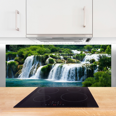 Panel Szklany do Kuchni Krystaliczny Wodospad