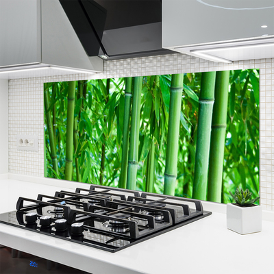 Szkło do Kuchni na Ścianę Zielony Pęd Bambusa